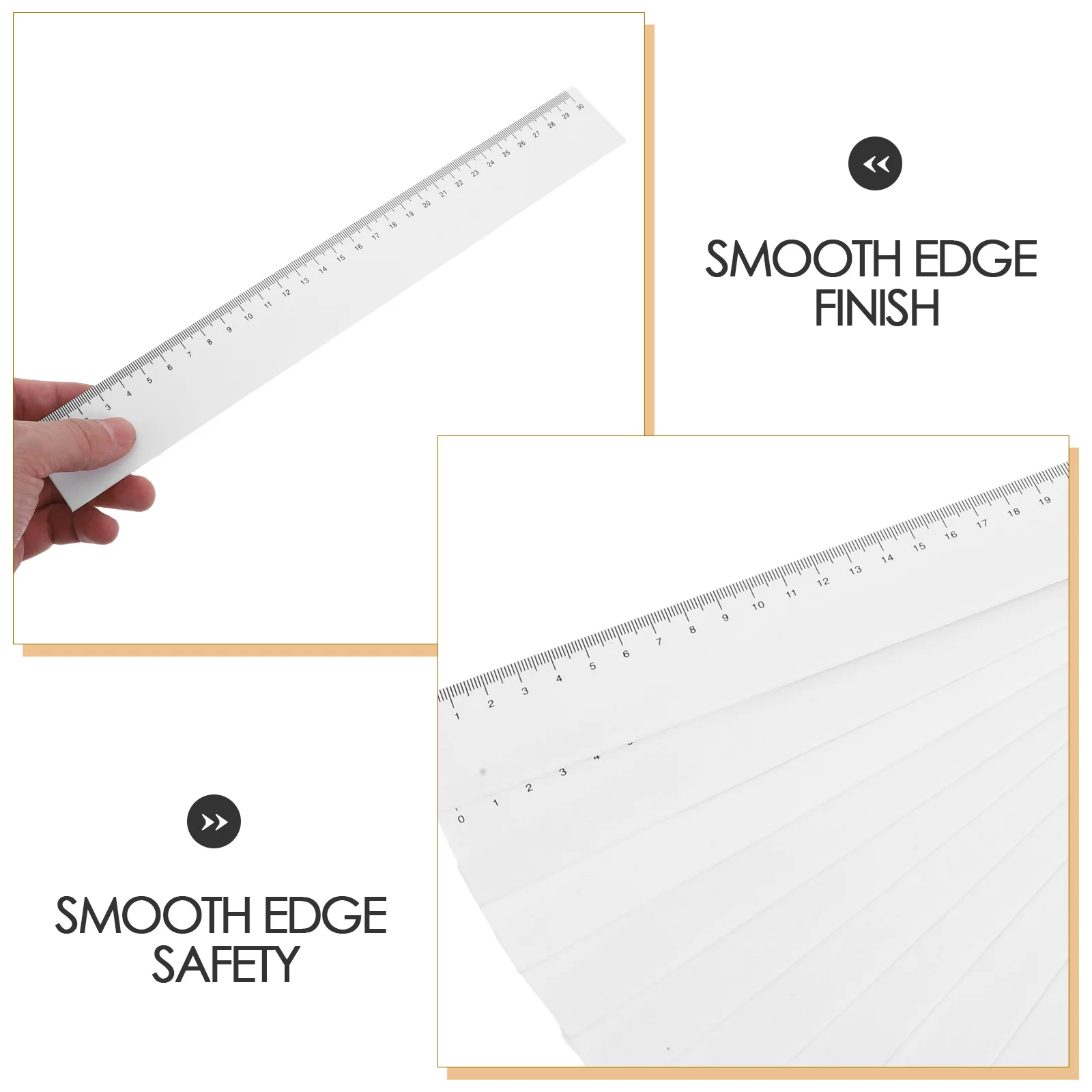 10Pcs Plastic Straight Rulers Lightweight Hard Transparent Measuring Rulers for Classroom School Student Drawing Stationery