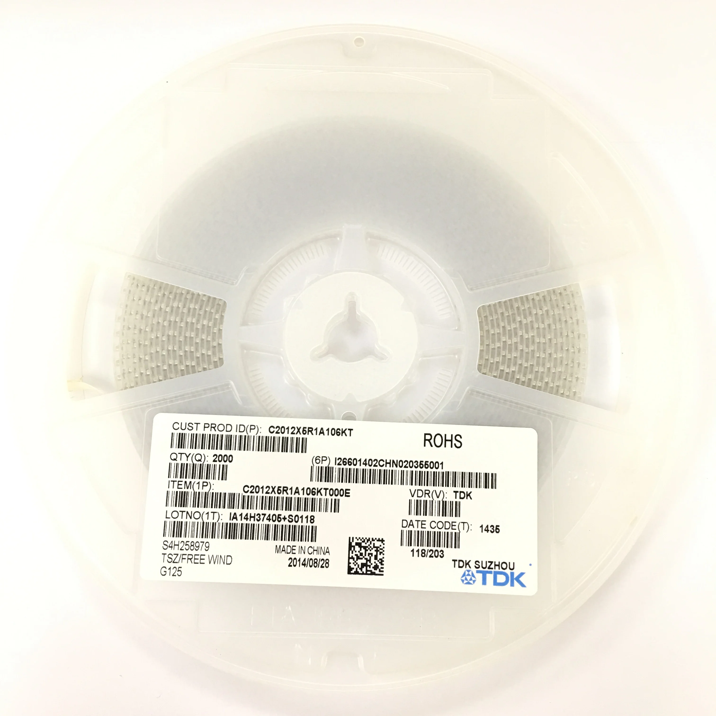 10Pcs C2012x5r1a106kt000e	Cap Cer SMD 0805 10F 10% 10V X5r Flexi T&R - Tape And Reel ( New Original In Stock