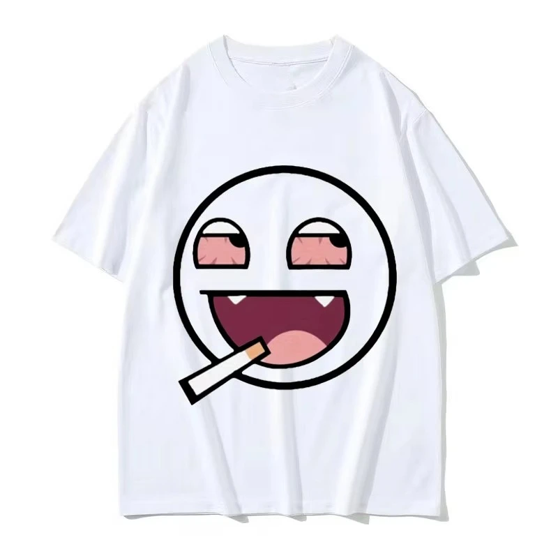 ملحمة الوجه دومو كون مضحك ميمي تي شيرت الرجال النساء الصيف س الرقبة موضة عالية الجودة تي شيرت عادية القطن المتضخم التي شيرت