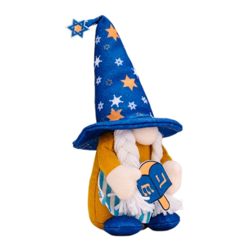 

Handmade Chanukah Dolls Plush Gnomes Figurine for Seasonal Decorative Accessory DXAF