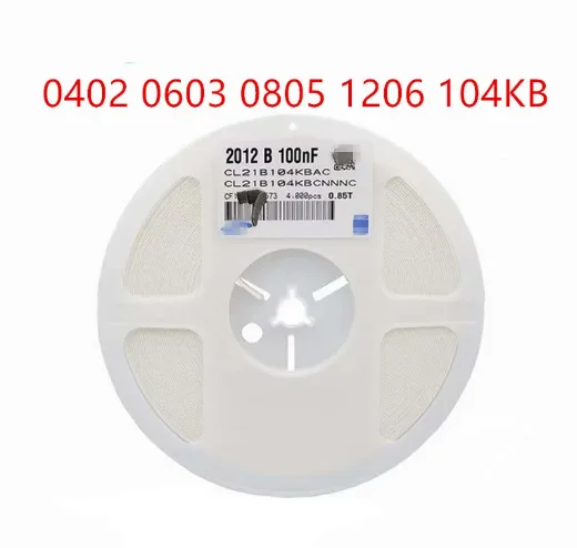 1 disk patch capacitor 0402 0603 0805 1206 104K 0.1uF 100NF ± 10% X7R/104K 0.1uF 100NF ± 10% X7R