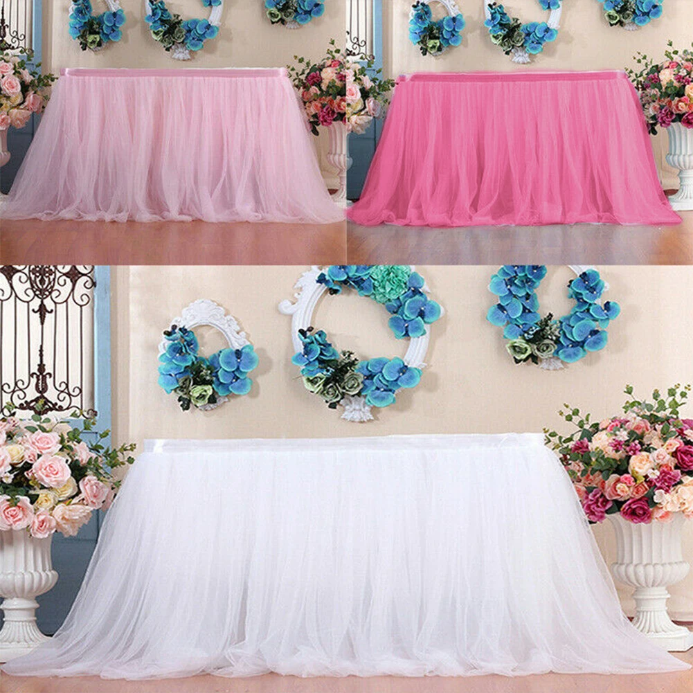 Table Curtains Table Covers Table Surrounds Wedding Tablecloths Snow Veil Customised Table Birthday Cake Table Veil