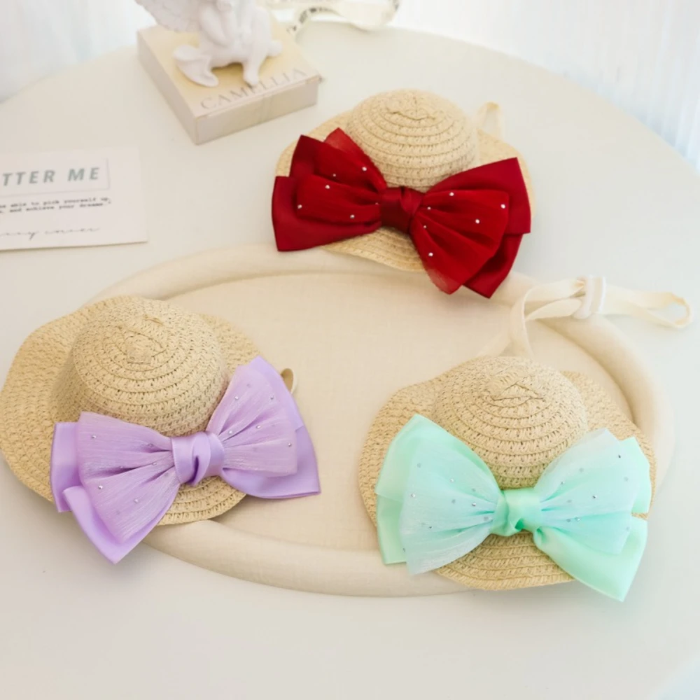 Sombrero de paja para gatos y perros – Protección solar princesa - imagen 4