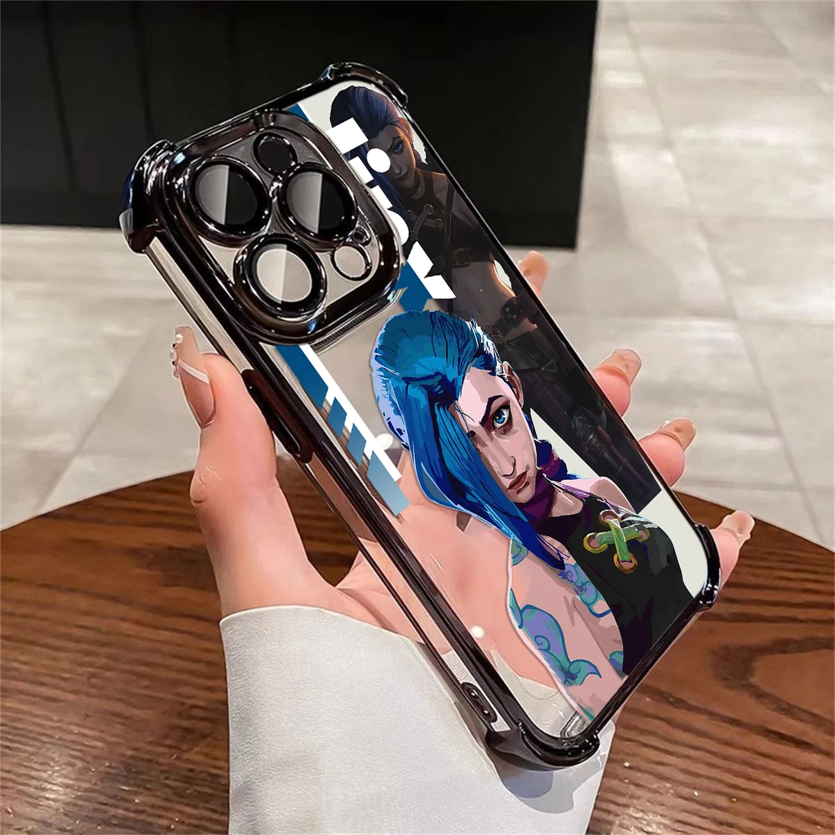 Arcane Jinx Anime Phone Case For iPhone 16 15 14 13 12 11 Pro Max X XR XSMax 7 8 Plus Shockproof Clear Armor Cover