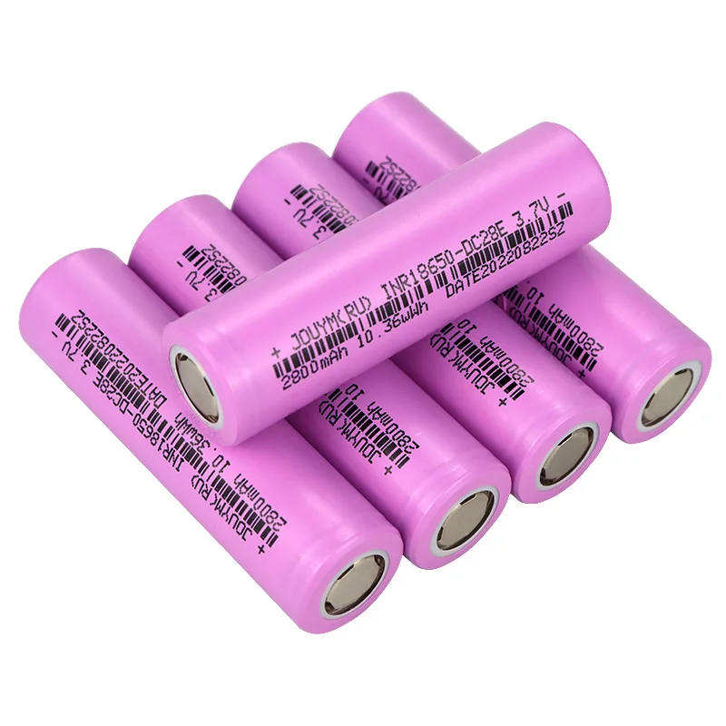 JOUYM 18650 battery 2800 mah 3.7 v high current batteries Inr18650 dc28e high discharge 30 a power bateria cell