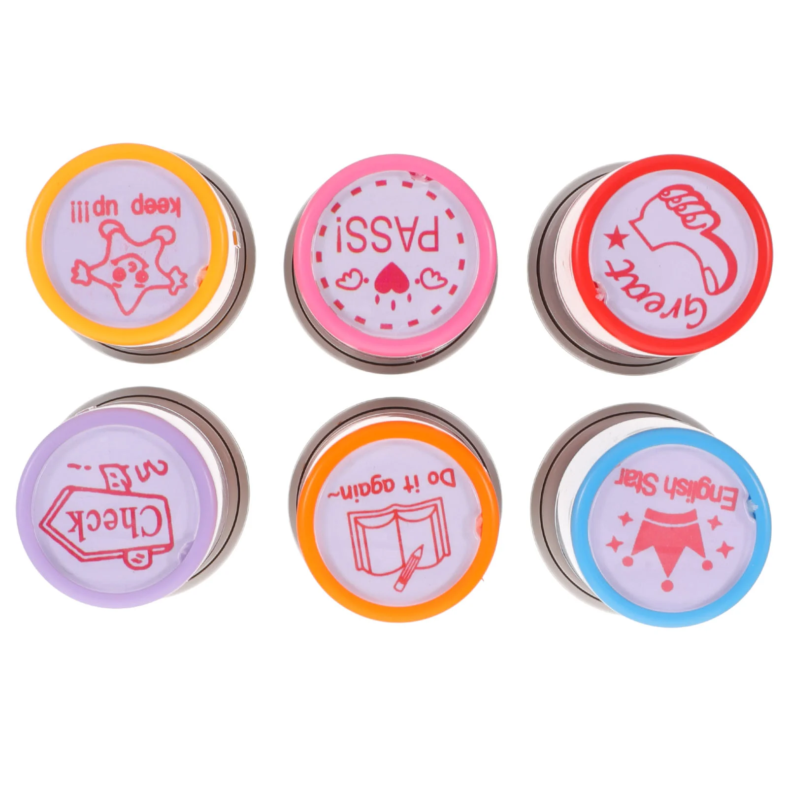 

6 Pcs English Comment Stamp Paid Teachers Stickers Classroom for Supplies