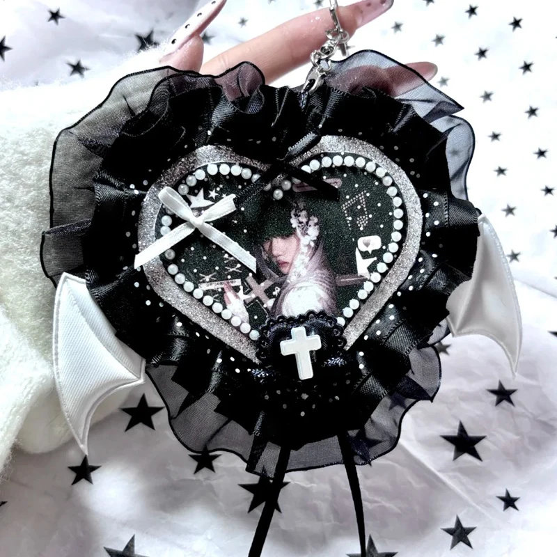 Demon Wing Itabag Charm Handmade Statement Goth Keychain Anime Idol Custom Bag Pendant Backpack Ornament