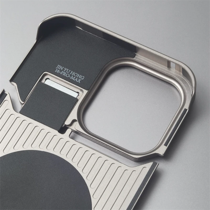 Luxuriöse geschmiedete Kohlefaser-Magsafe-Telefonhülle für iPhone 16 16pro 15 Pro Max, kabelloses Laden, Metall, rahmenlose, stoßfeste Abdeckung