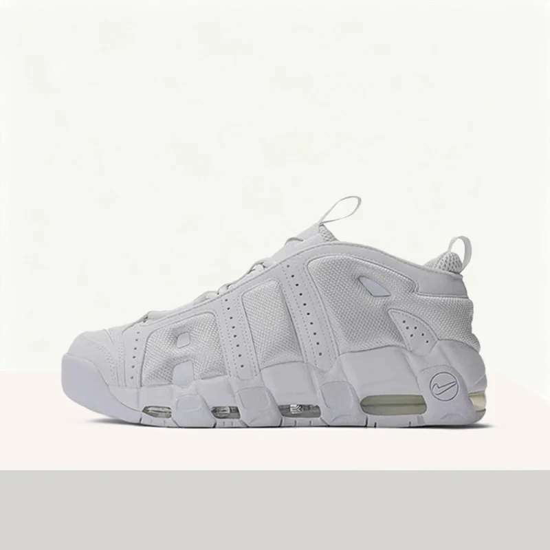 

Nike Air More Uptempo: стильные, минималистичные, нескользящие, прочные, низкие баскетбольные кроссовки в ретро-стиле для мужчин, белые, FZ3055-100
