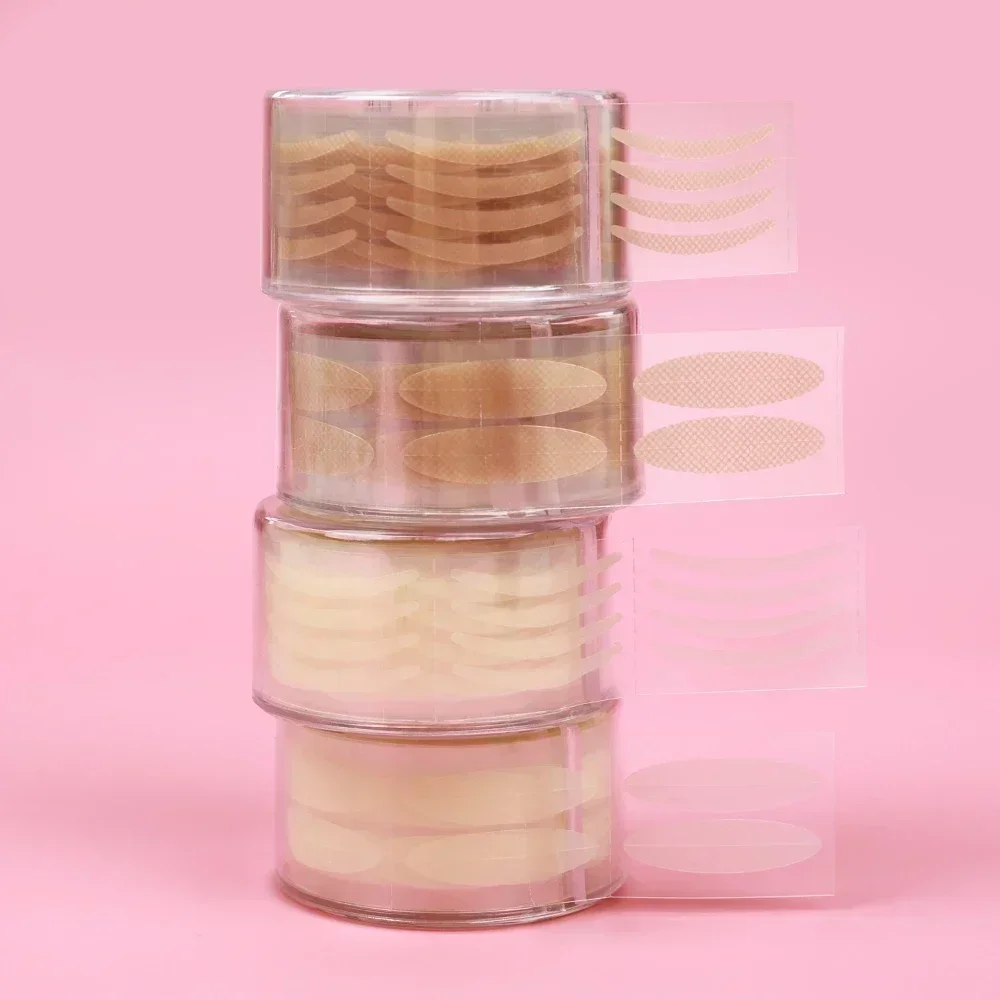 2400 ชิ้นที่มองไม่เห็นเทปตาสองชั้นสติกเกอร์ลูกไม้ธรรมชาติสีเบจลายแถบกาวในตัวแต่งหน้าแต่งหน้าด้วยเครื่องมือ