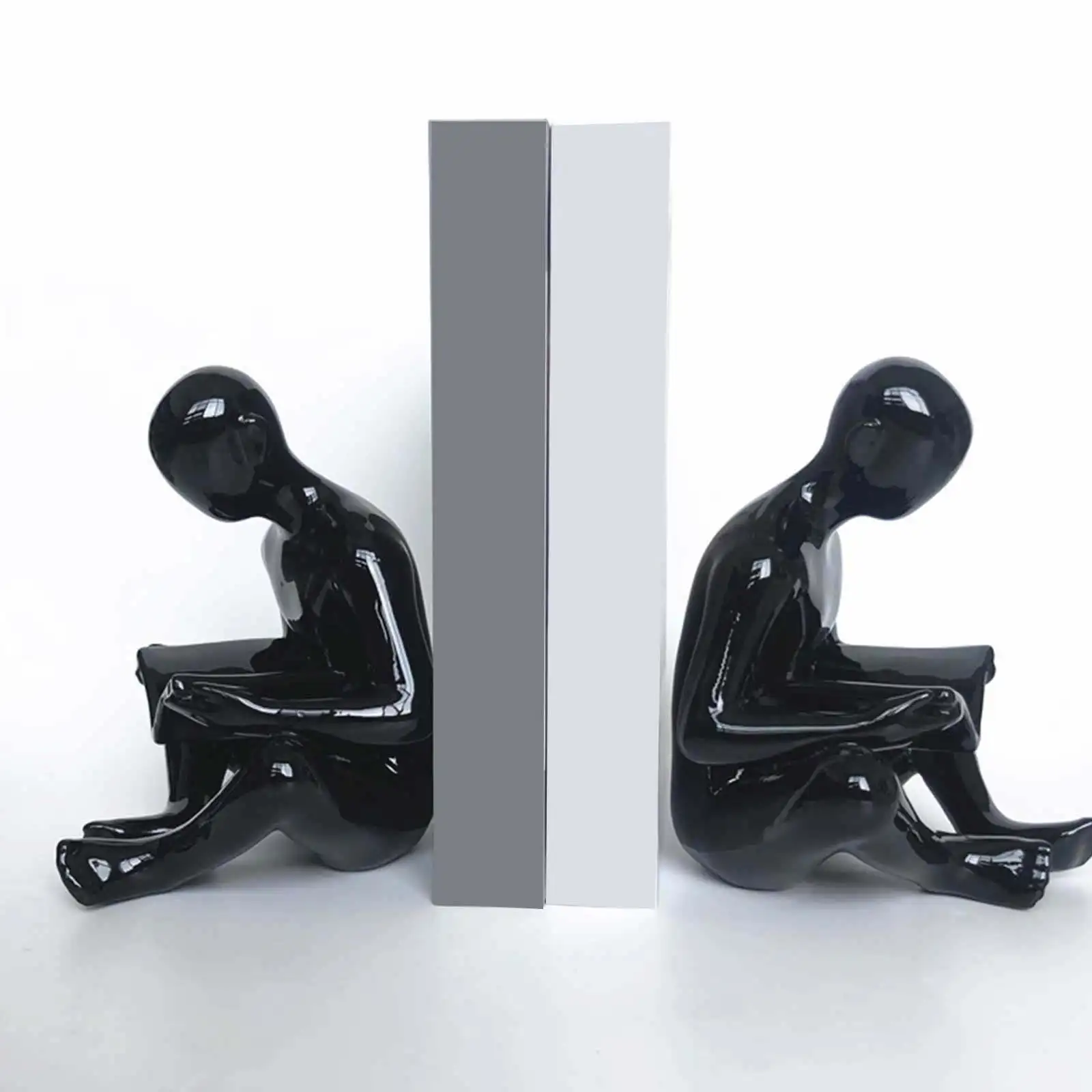 

1 шт. Премиальный декоративный держатель для книг из смолы для дома, офиса, библиотеки, стильный современный настольный органайзер для книг, элегантное украшение для полки