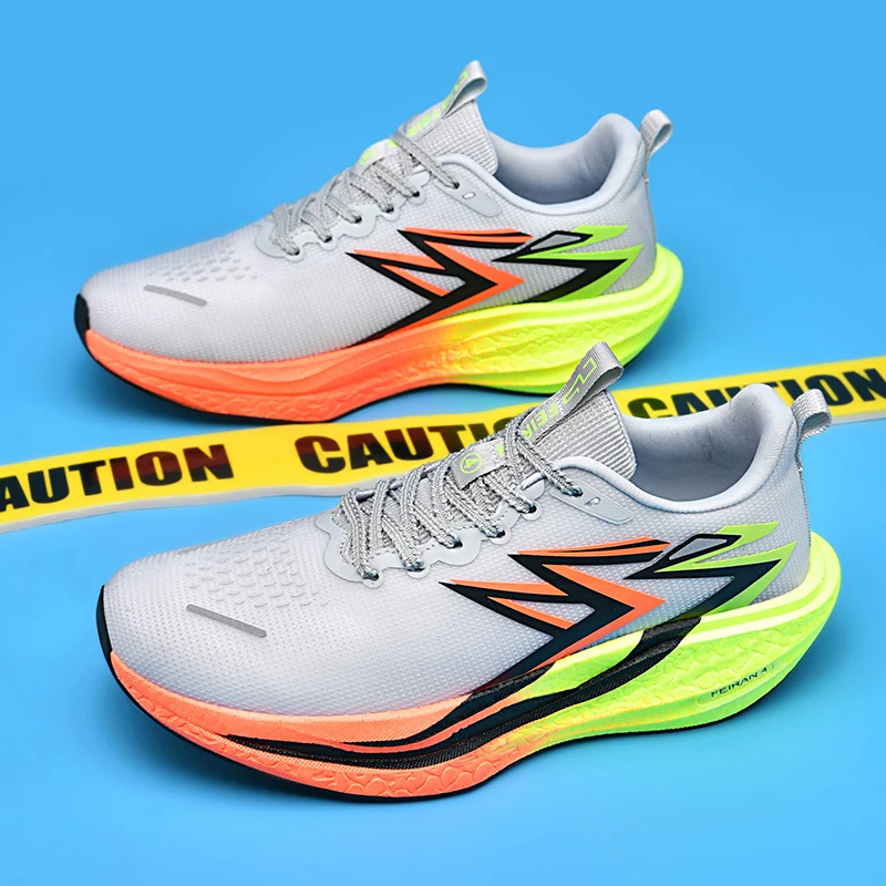 

Sports and leisure shoes, men's shoes, marathon oversized air cushioned shoes, fly woven all season rubber, wear-resistant, anti