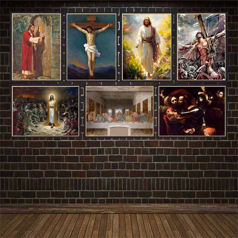 

Jesus Christ Canvas Posters Catholic Art Oil Painting and Good Friday Prints Wall Pictures Gifts for Living Room Church Decor