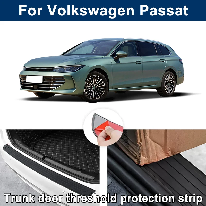 Car Trunk Sill Anti-scratch Guard Strip For Volkswagen Passat - Rear Bumper Rubber Protector Decorative Cover Sticker