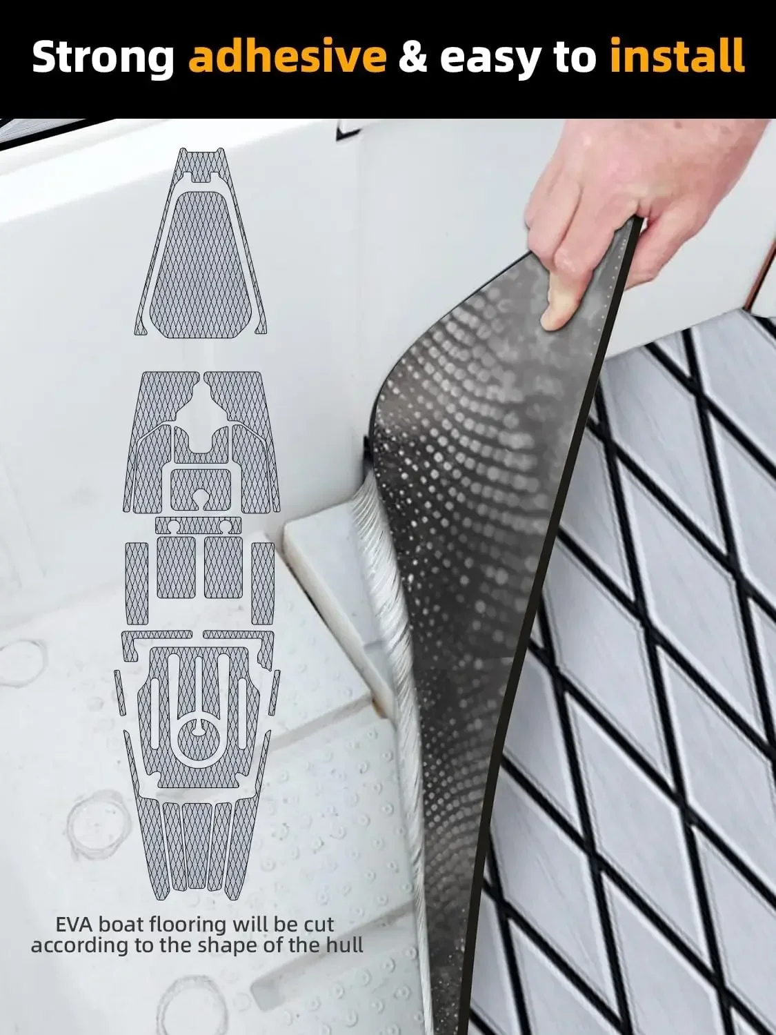 [XMSJ] أرضيات القارب إيفا رغوة قارب التزيين البحرية حصيرة عدم الانزلاق ذاتية اللصق لوح الأرضيات لحديقة قارب كاياك ركوب الأمواج