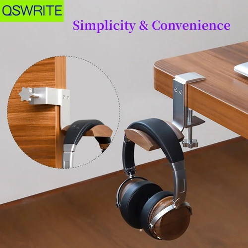 Imagen 2 del producto Soporte de Metal para auriculares, soporte de escritorio para auriculares, estante de almacenamiento para auriculares, gancho de mesa para auriculares, colgador para auriculares tipo clip