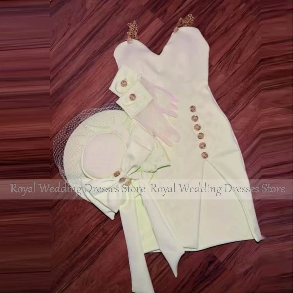 Mini Short Customized Cocktail Dress Ivory Cocktail Gown Formal Party Wedding Gown Straps Sleeveless Prom Dress