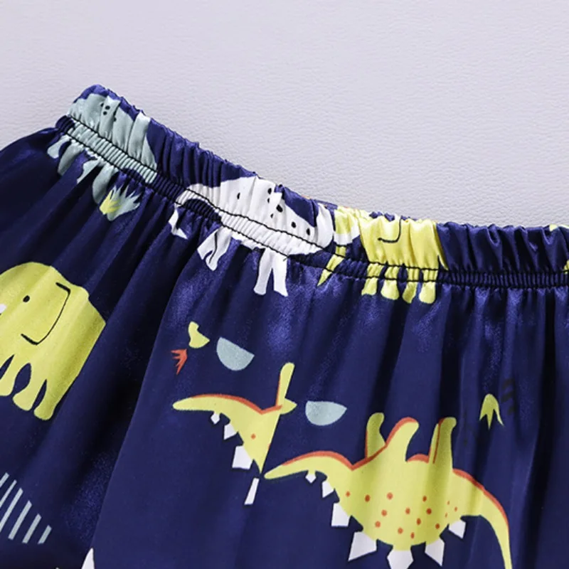 Little Boys 2 Piece Short Pajamas Dinosaur Print Sleepwear Toddler Dinosaur Pjs Summer Kids Short Sleeve Blouse Tops+Sleep Pants