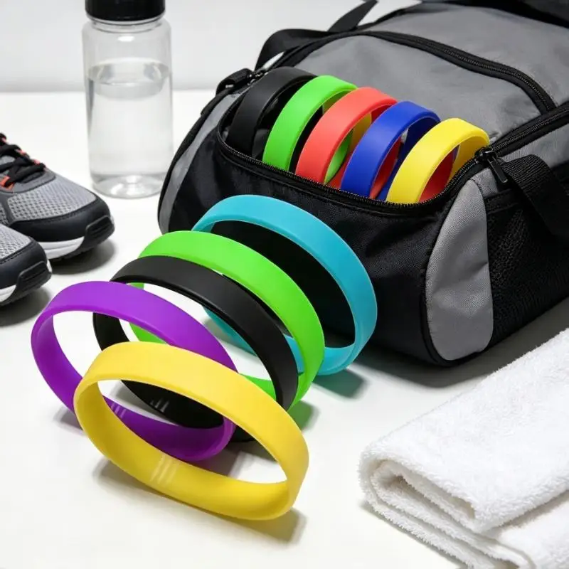 10/15Pcs Silicone Sport Wristband With Elastic Soft Texture And Assorted Vibrant Colors Perfect For Gym Workouts Outdoor Sports