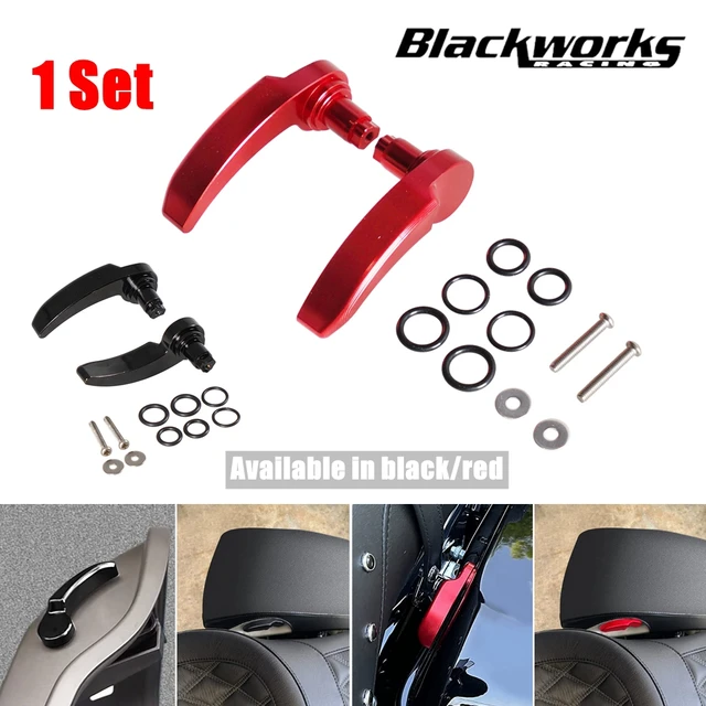 Wysokiej jakości 2 szt. Czarny zestaw zatrzasków do torby podsiodłowej motocykl dla Harley Davidson Electra Glide, przemieszczanie się po ulicy, Road King 14-21 aluminium