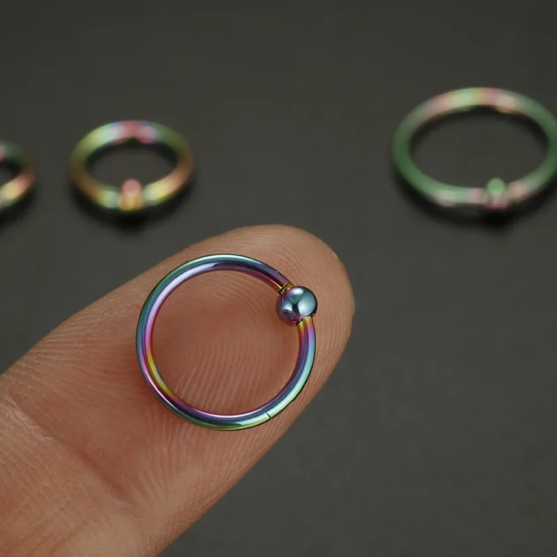 16g 6/8/10/12mm Surgical Stainless Steel Ball Hinged Segment Clicker Hoop Septum Ring Nose Rings Earrings Body Piercing Jewelry