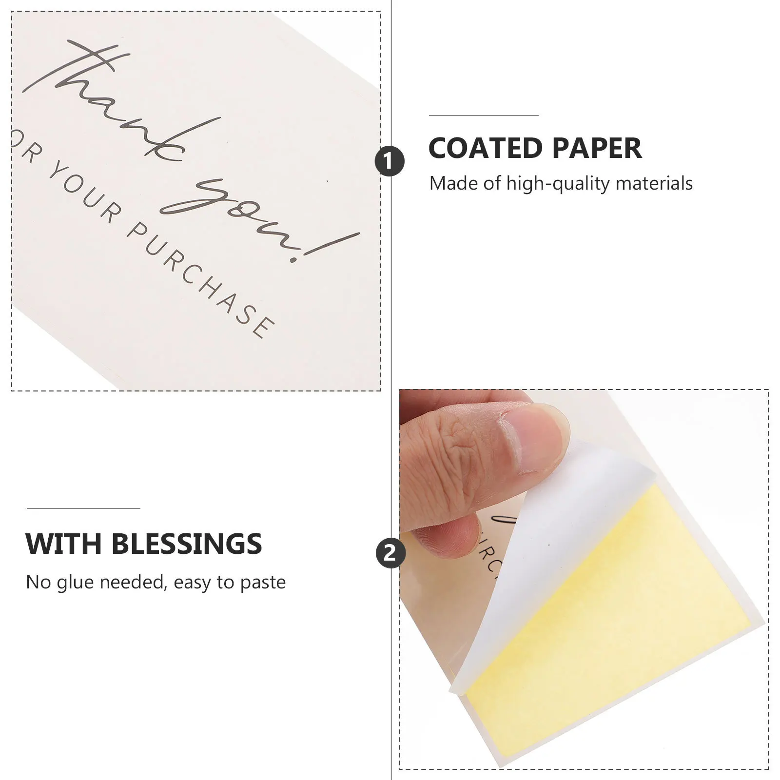 50pcs Gift Box Sealing Stickers Adhesive Coated Paper Packaging Supplies Rectangular Labels Stable Adhesion