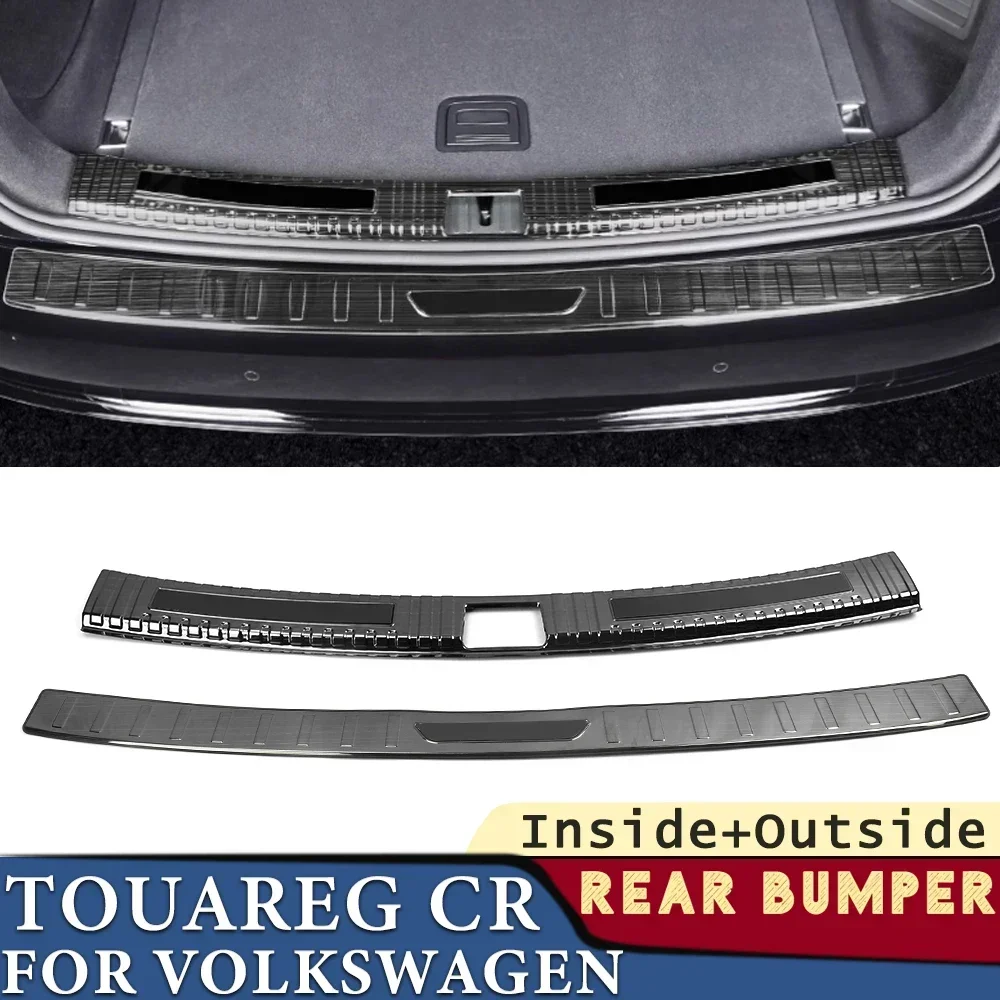 Trunk Bumper for Volkswagen Touareg CR 2019 2020 2021 2022 2023 2024 Car Accessories Rear Fender Protector Sill Cover Decoration