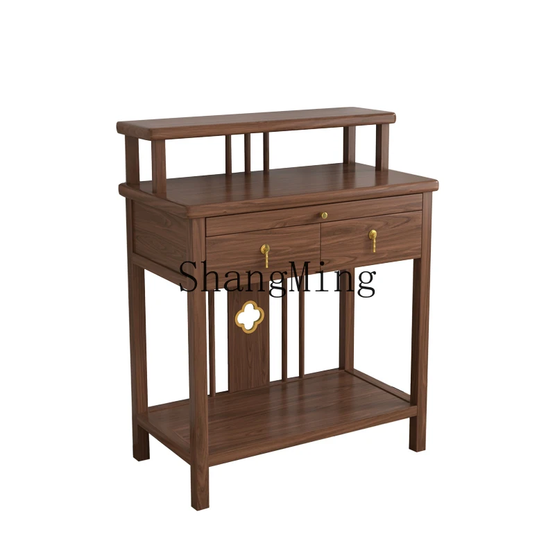 

LXY Новый китайский стол для дома Guan Gong Shentai Простой стол для благовоний Черный орех Стол для дани из цельного дерева