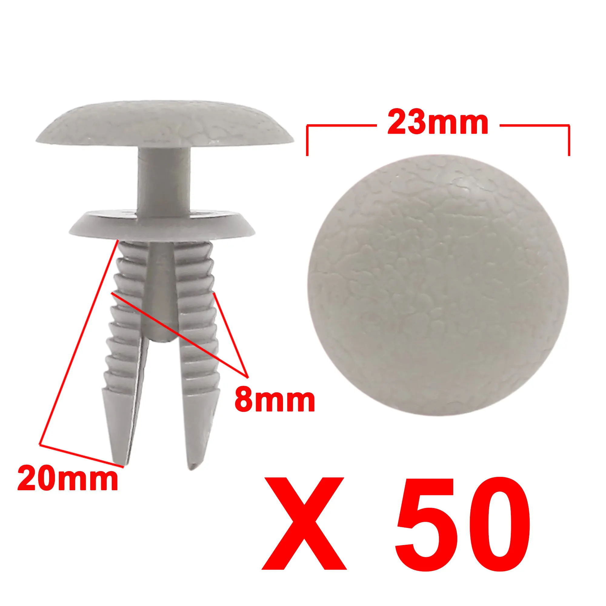 X Autohaux 20/50/100 Pcs 8mm 9mm Hole Rivets Clips Beige White Car Push In Type Plastic Rivet Fastener Bumper Clip Car Styling