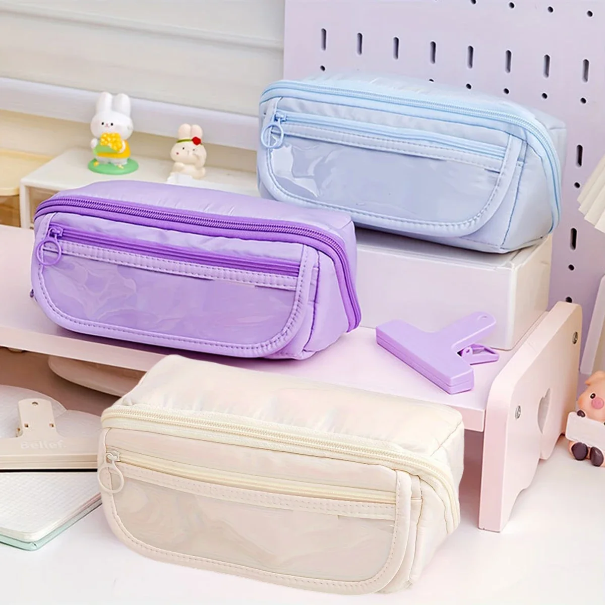 en حقيبة مقلمة 9 طبقات سعة كبيرة قماش صلب مضاد للرسائل طالب مدرسة الفن فئة القرطاسية تخزين الحقيبة المحمولة