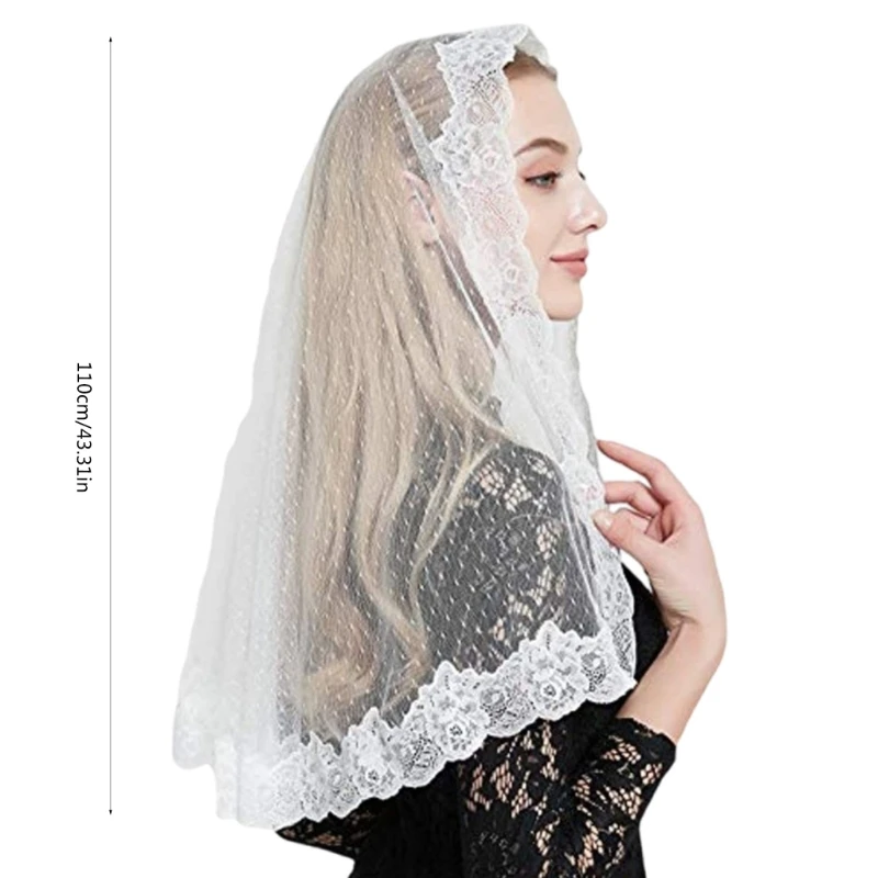 Voile mariée avec bordure en dentelle, maquillage d'halloween, longueur mantille, Appliques élégantes pour les services