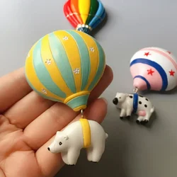 Hot Air Balloon Refrigerator Stickers Animal Shape Magnetic Three-Dimensional Design Message Sticky Kitchen Home Decoration