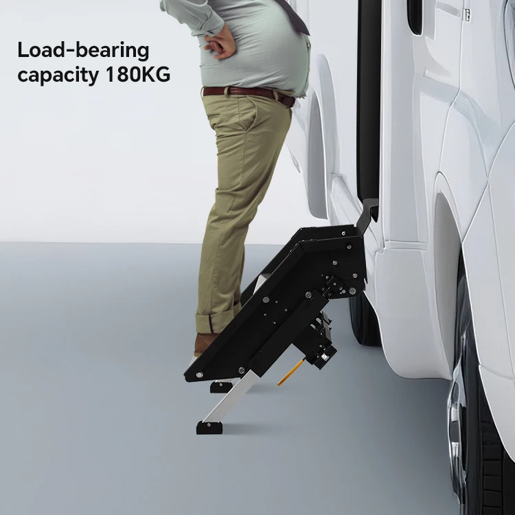 Escalera plegable MENFUL Plegable de aluminio RV Escalera de 2 escalones RV Escalera Caravana RV Escalera