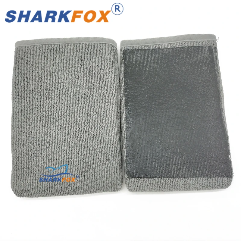 Sharkfox Soft Microfiber Car Wax Applicator Wax Foam Applicator Pad For Apply and Remove Wax Car Cleaning Pad Towel Cloth Eraser