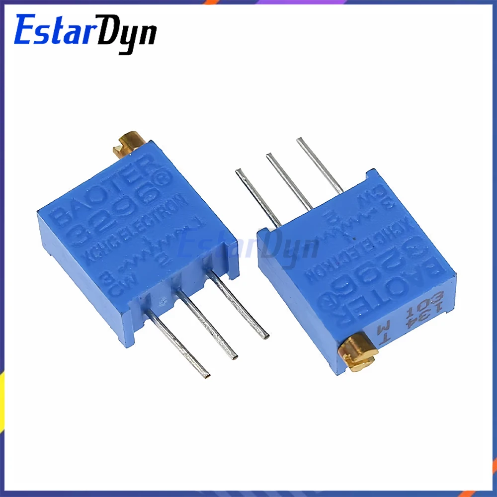 10PCS 3296 potentiometer Kit High Precision 3296W Variable Resistor 100R -1M 200R 500R 1k 2k 5K 10K 20K 50K 100K 200k 500k