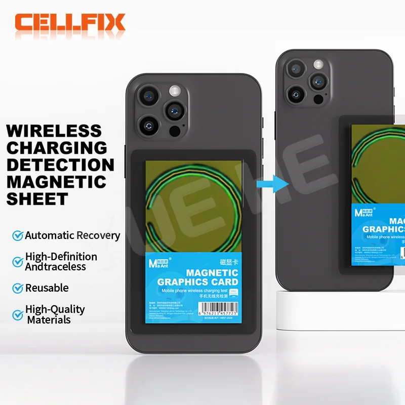 MaAnt M096 شحن لاسلكي لوحة كشف الحلقة المغناطيسية للهاتف المحمول شحن لاسلكي أداة كشف غير التفكيك
