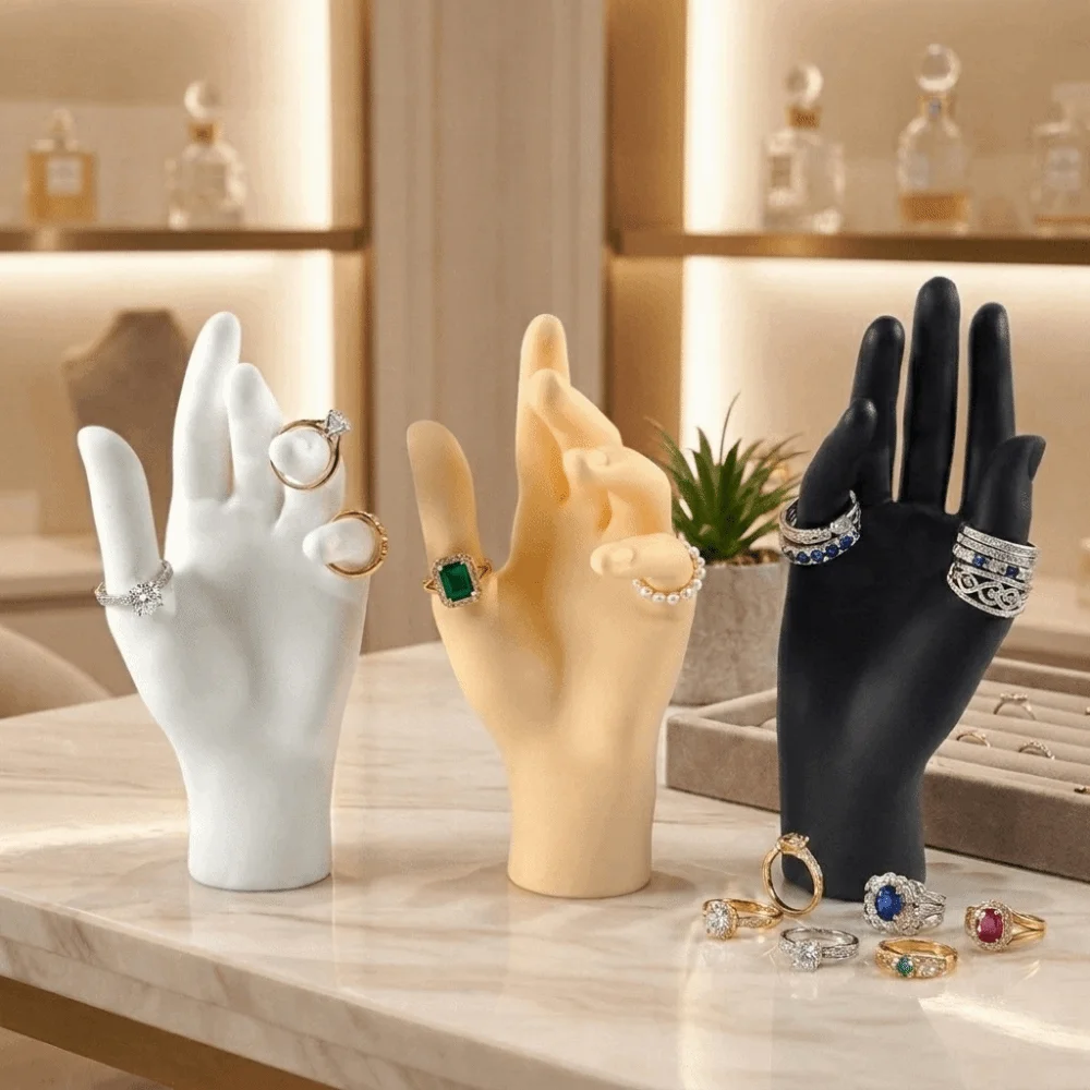 Art Supply Miniatures Hand Model Versatile durable Jewelry Display Stand portable Three Style Ring Stand Photo Ring