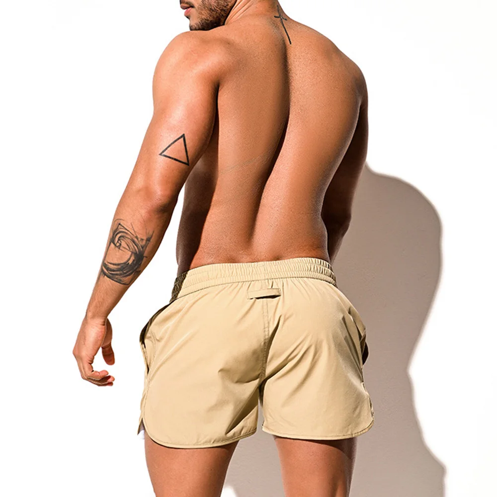 여름 남성 수영 반바지 포켓이있는 복서 비치 바지 캐주얼 패션 느슨한 빠른 건조 해변 서핑 체육관 남성용 하의