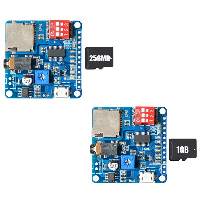 Voice Playback Module MP3 Player Module+1GB Memory Card UART I/O Trigger Class D Amplifier Board 5W DY-SV5W 1Set