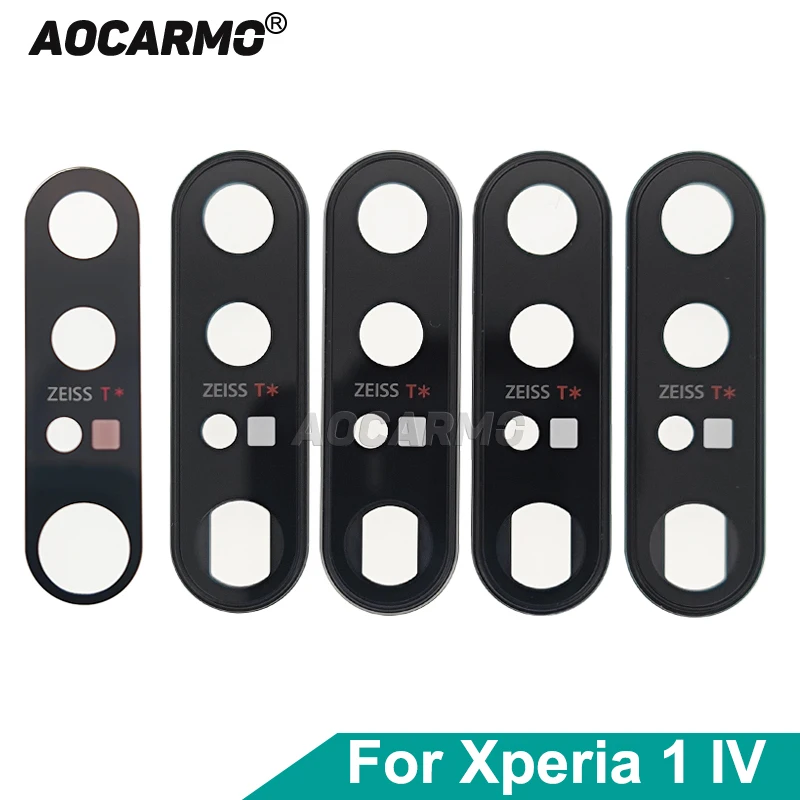 Aocarmo dla Sony Xperia 1 IV / X1iv XQ-CT72 CT62 Obiektyw tylnego aparatu Len Glass z pierścieniem ramki Część zamienna