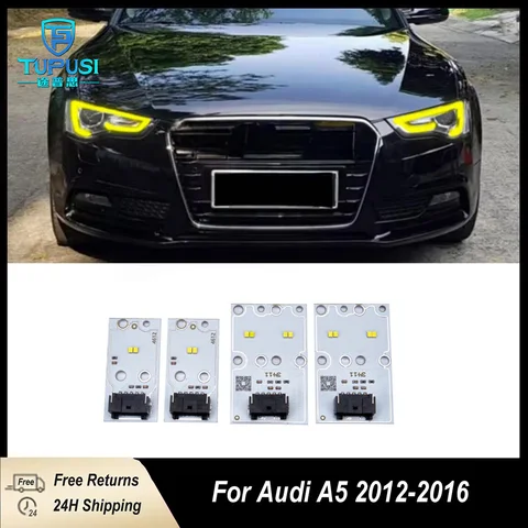 4 шт. желтая светодиодная плата DRL для Audi A5 S5 2012 2013 2014 2015 дневные ходовые огни светодиодные фары модуль