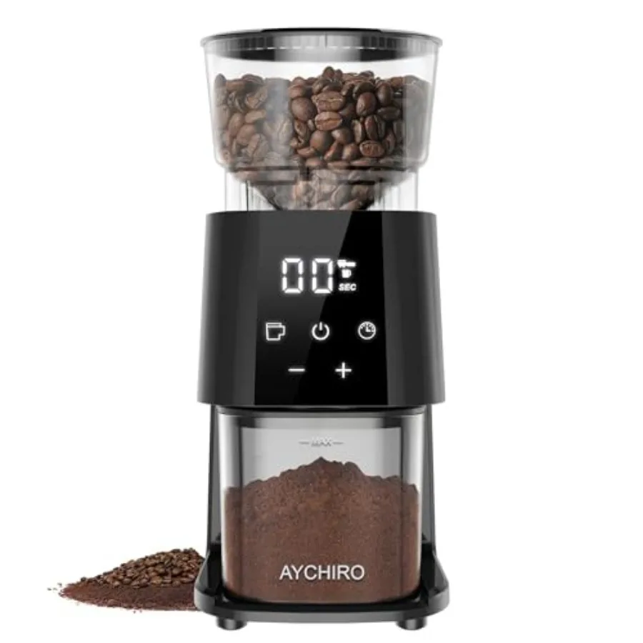 

Burr Coffee Grinder Electric, Adjustable Burr Mill with 30 Grinding Settings, Coffee Bean Grinder with Touchscreen, 2-12 Cups