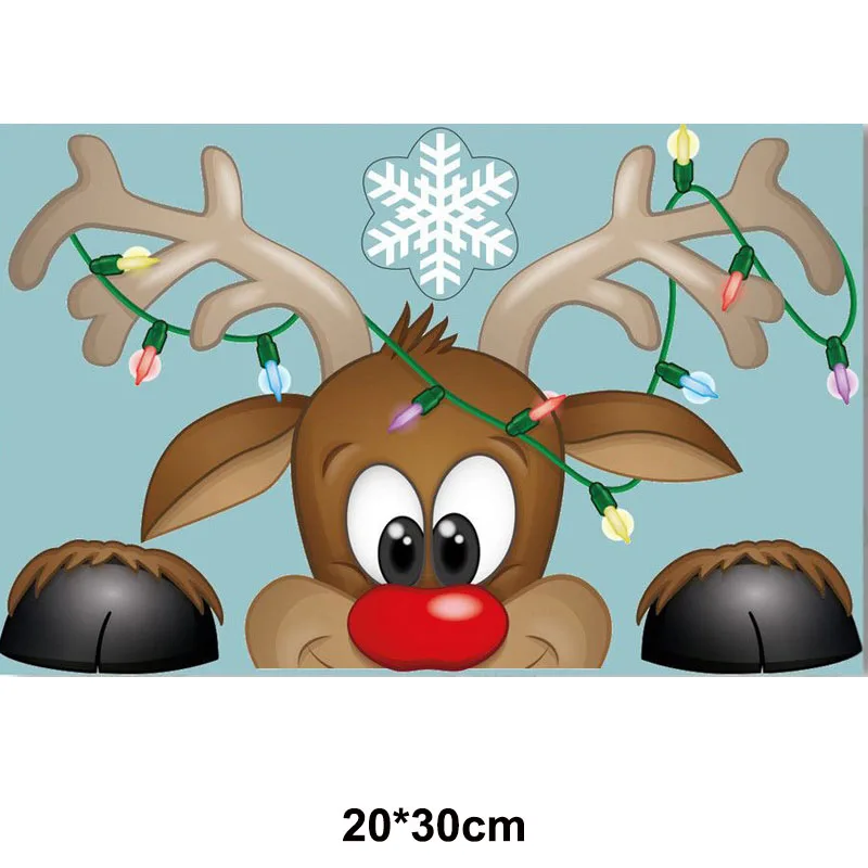 Christmas Window Clings Winter Snowflake Window Stickers Reusable Xmas Santa Elk Snowman Window Decals Window Decors for Home