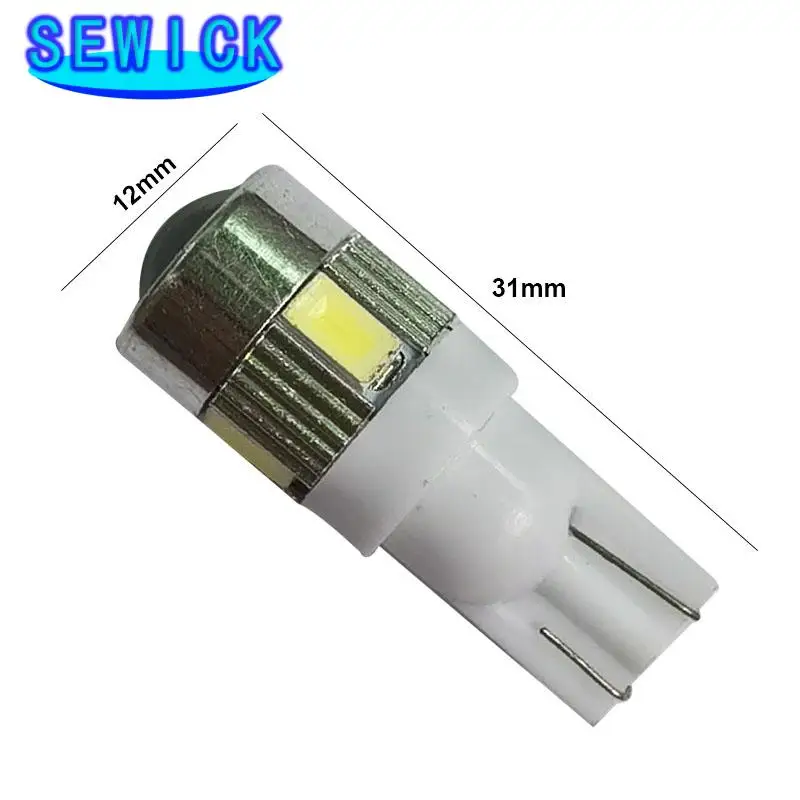 

200 шт., автомобильные лампы 6 SMD, 12 В, T10, 6500 К, W5W