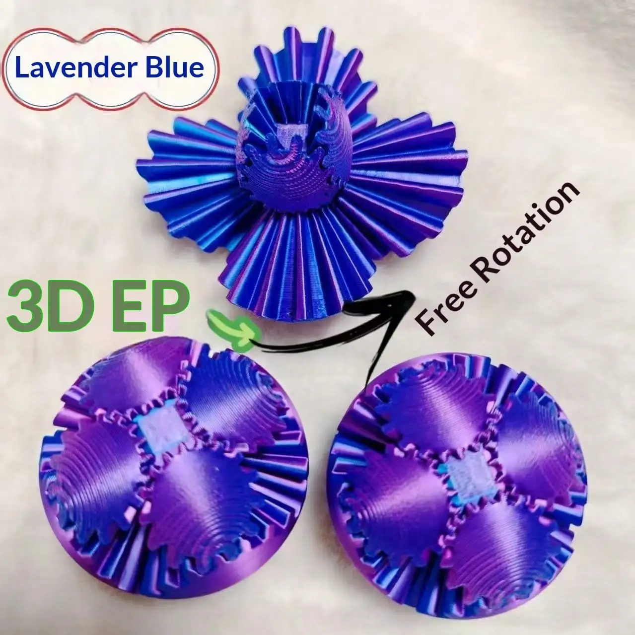 1Pc 3D Printed Gear Sphere Ball – Colorful Gear Ball Fidget Gear Sphere Puzzle Cube Stress Relief Toy for Office and Home.