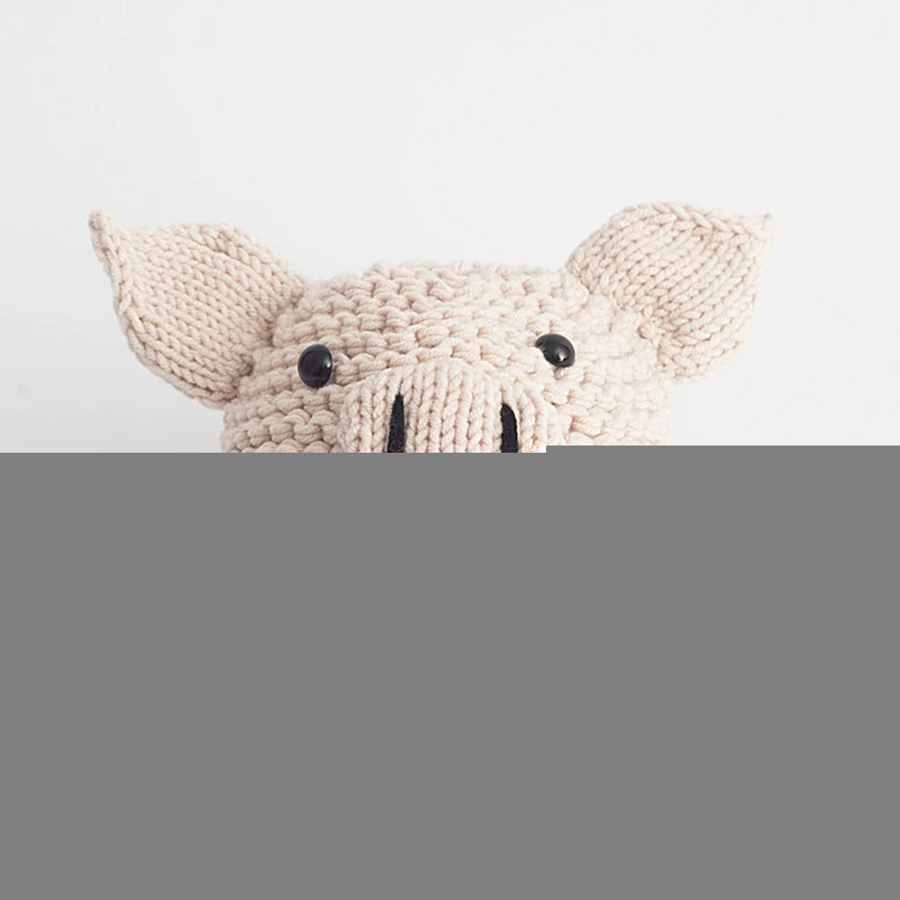 

Photography Piggy Wool Hat New Born Photoshoot Outfits Girl Newborn Props Baby Infant Modeling