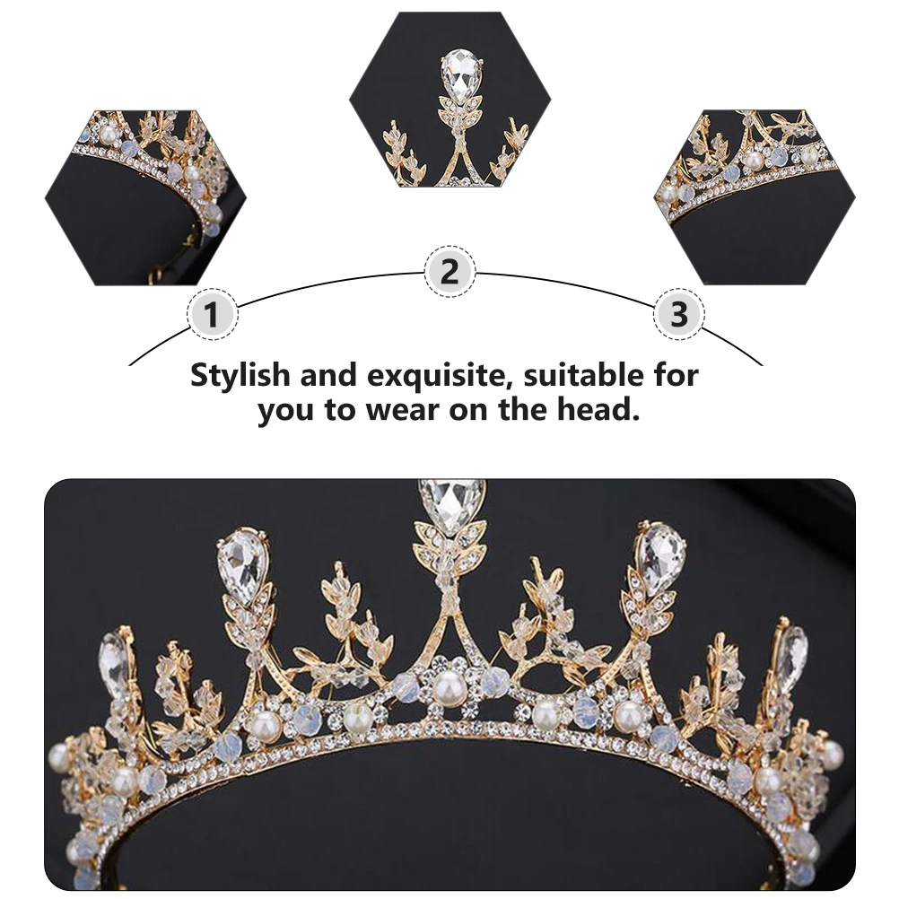 

Bridal Headwear Wedding Dress Ornament Wedding Hair Accessories Simple Tiara Rhinestone Jewelry Alloy Ornament Durable Crystal