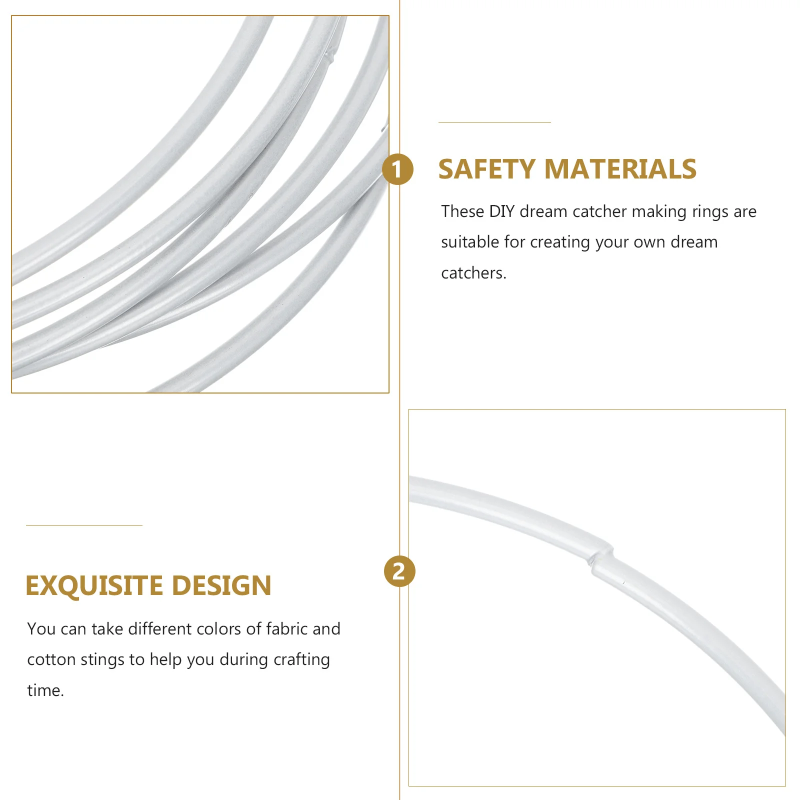 

6Pcs Metal Rings for Crafts DIY Dream Catcher Making Macrame Supplies Floral Hoops Home Wedding Party Decoration