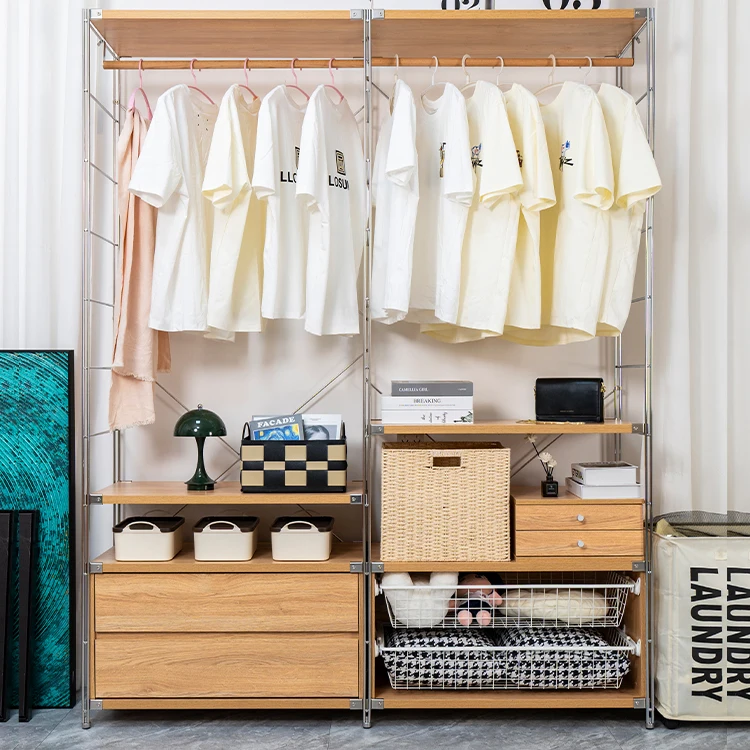 

Portable closet hanger Freestanding hanger with 2 booms and drawers