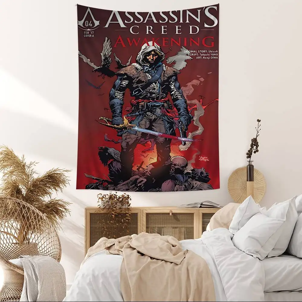 A-Assassins C-Creed Game Cartoon Tapestry Wall Hanging Decoration Household Home Decor